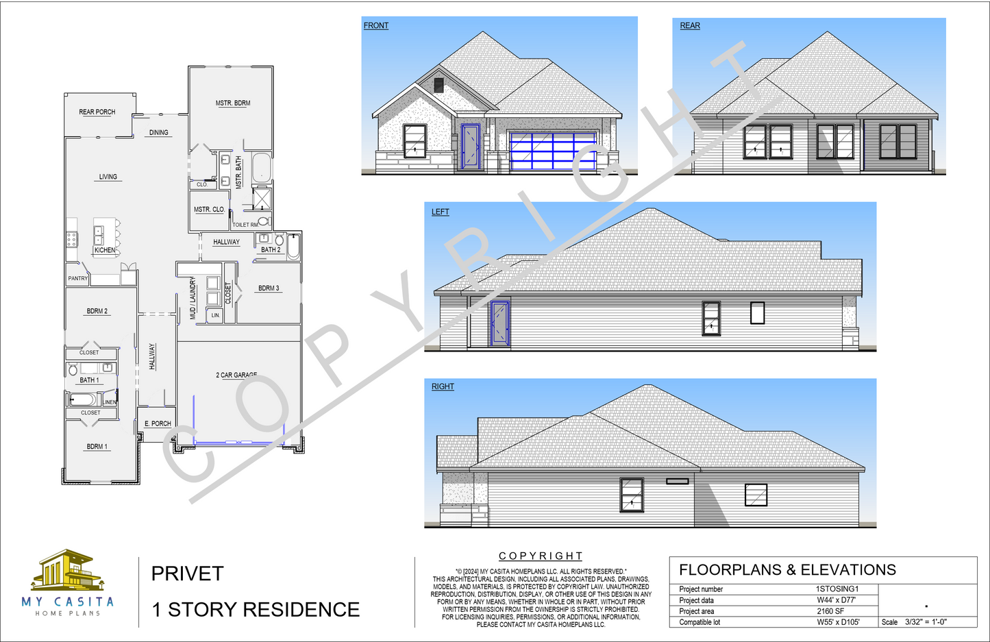 PRIVET -  1 Story Single Family